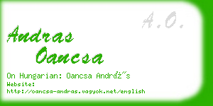 andras oancsa business card